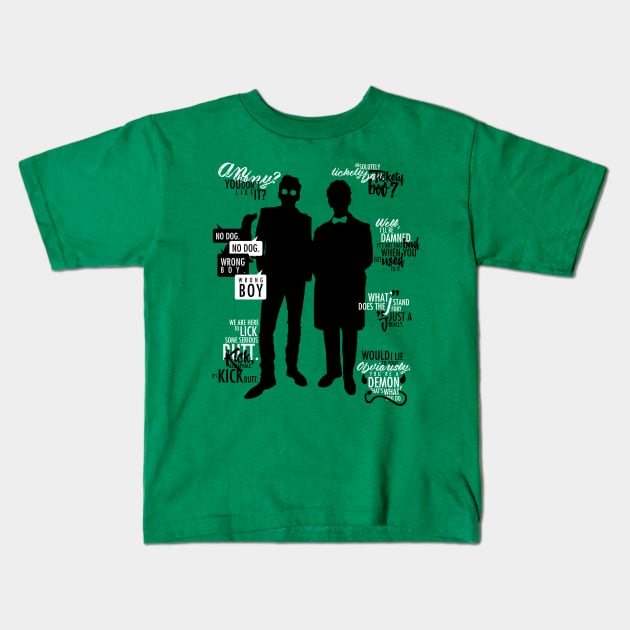 Good Omens: Crowley & Aziraphale Kids T-Shirt by firlachiel